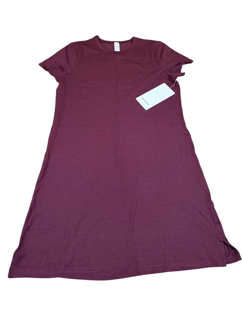 NWT Lululemon Classic-Fit Cotton-Blend T-Shirt Dress (Garnet) Size 6